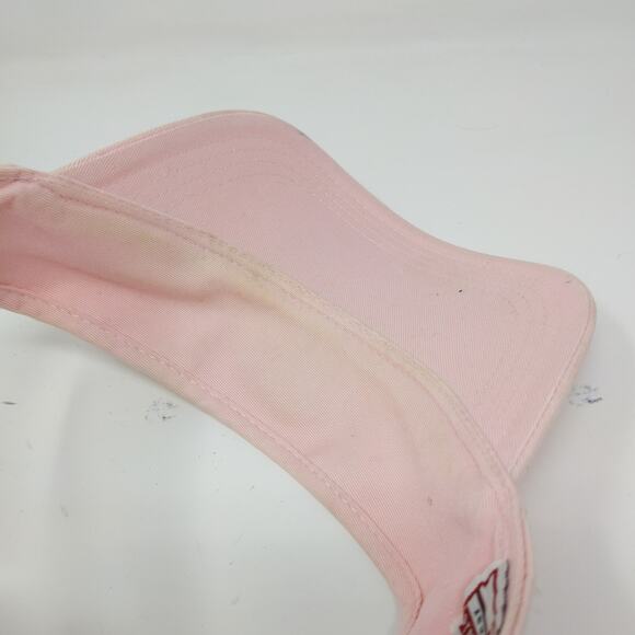 American Needle Strapback Sun Visor Hat Embroidered C Logo Pink - Picture 9 of 11